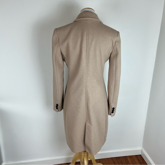 Zara Camel Pea Coat Double Button Long Coat Size XS - Picture 3 of 5